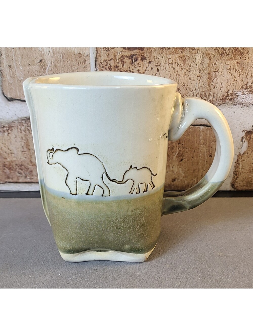 Handmade Mother's Love Stoneware Coffee Mug Colleen Huth Designs Elephant & Baby